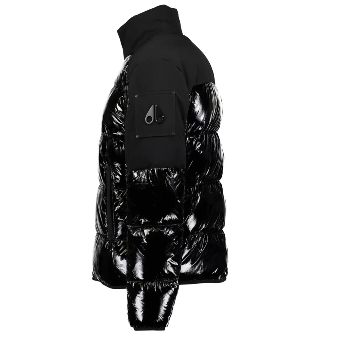 Svart glansig pufferjacka - 90