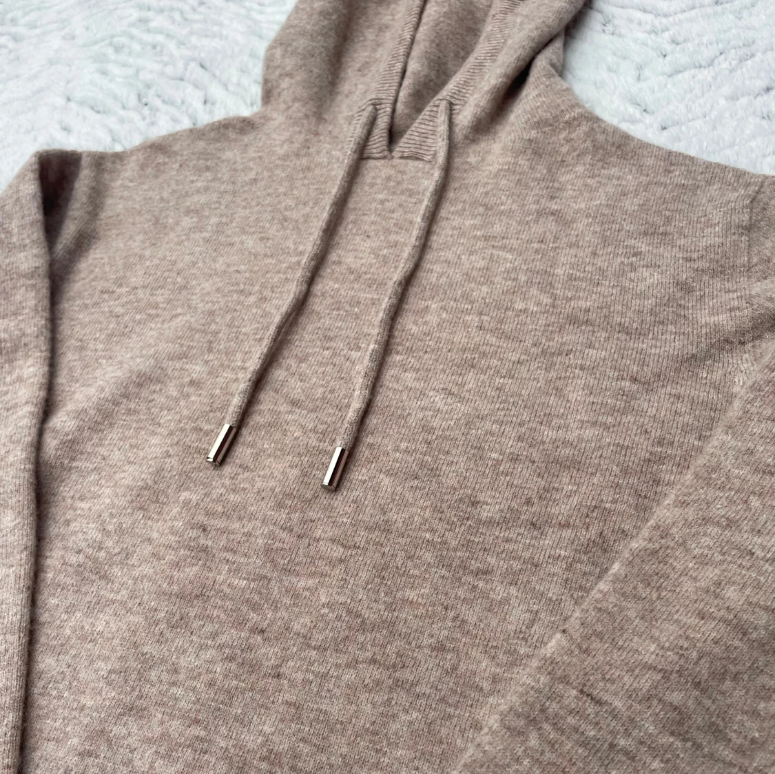 Beige Merino/Kashmir hoodie - 2