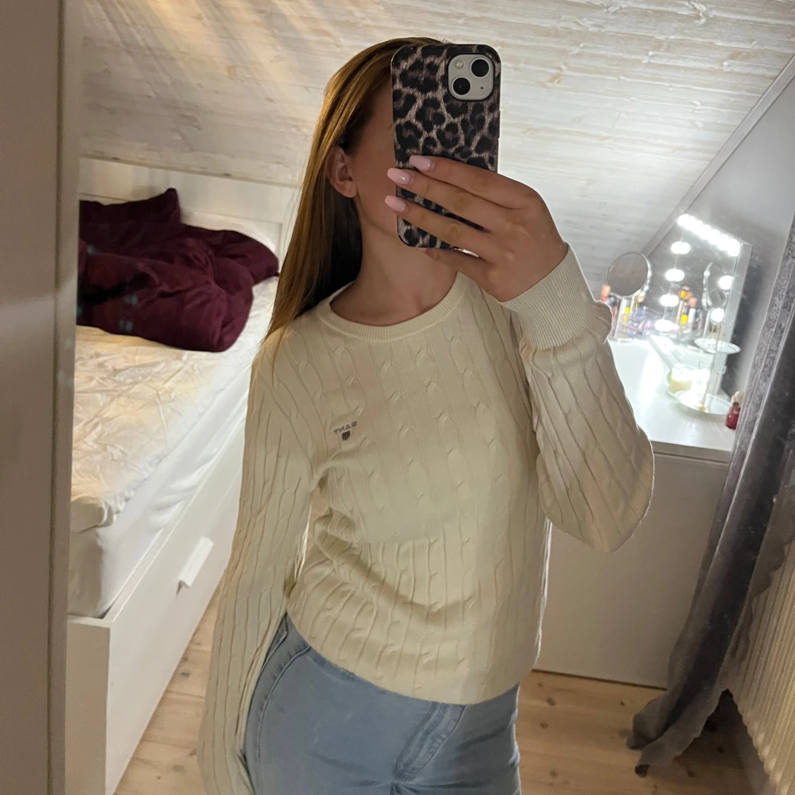 Vit stickad tröja från Gant - 1