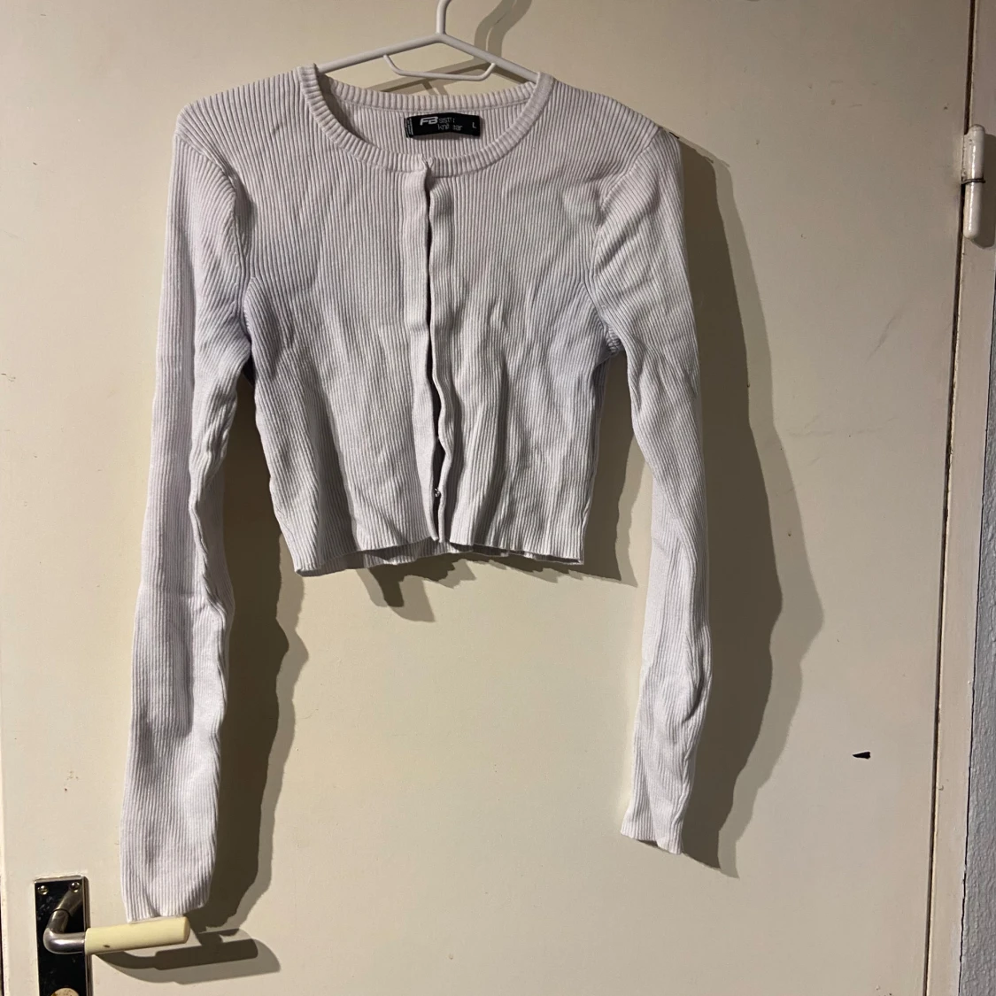 Vit ribbad kofta från FB Sister