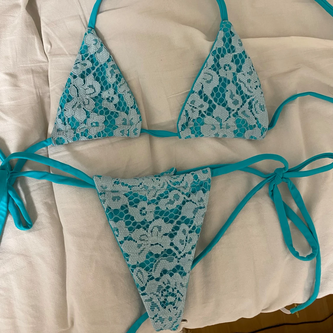 Hand made turquoise bikini - 1