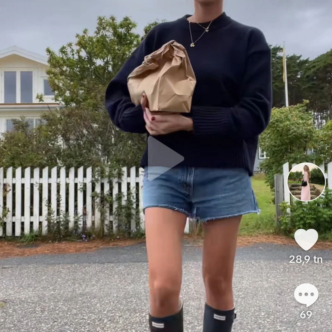 Mörkblå stickad tröja H&M - 2