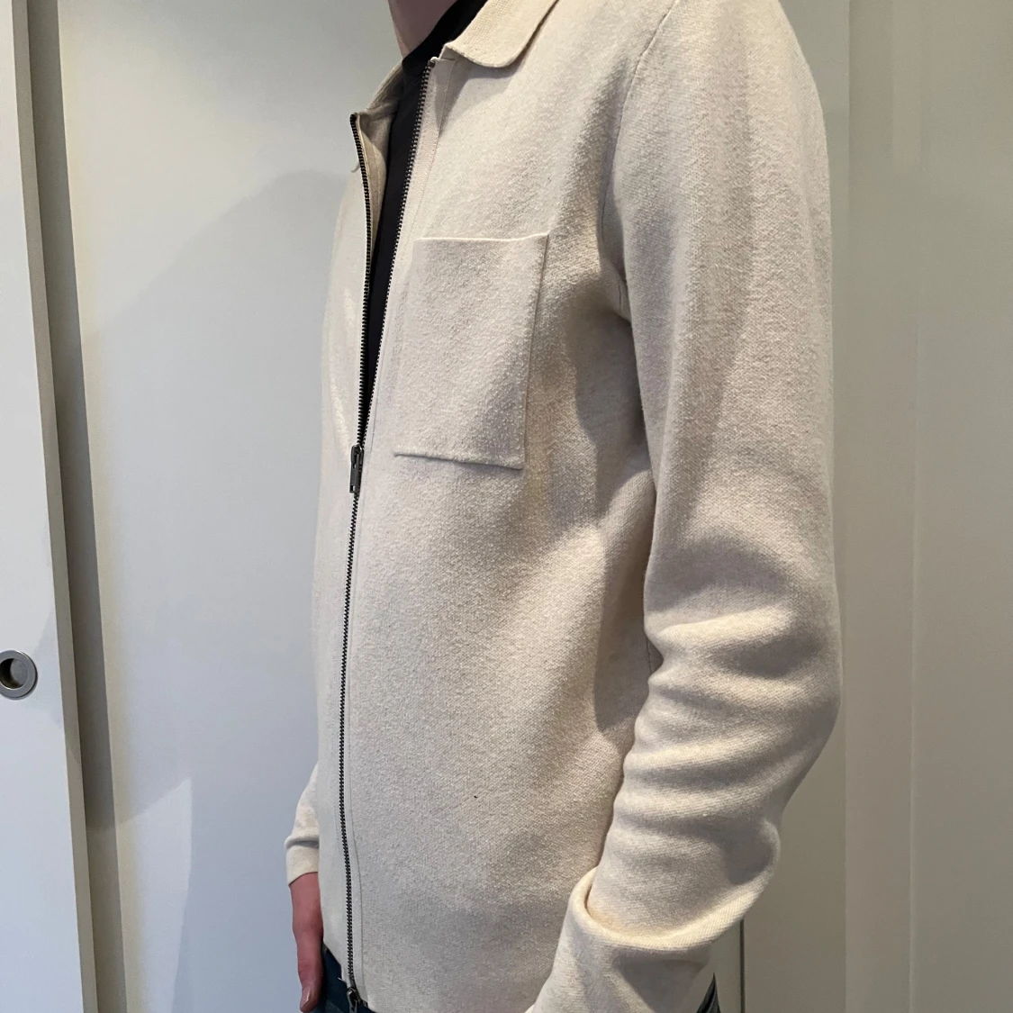 Beige stickad tröja - 91