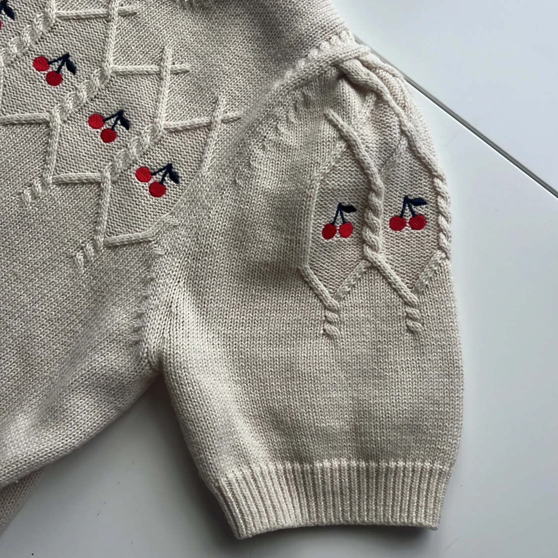 Kortärmad stickad tröja från bonpoint - 92