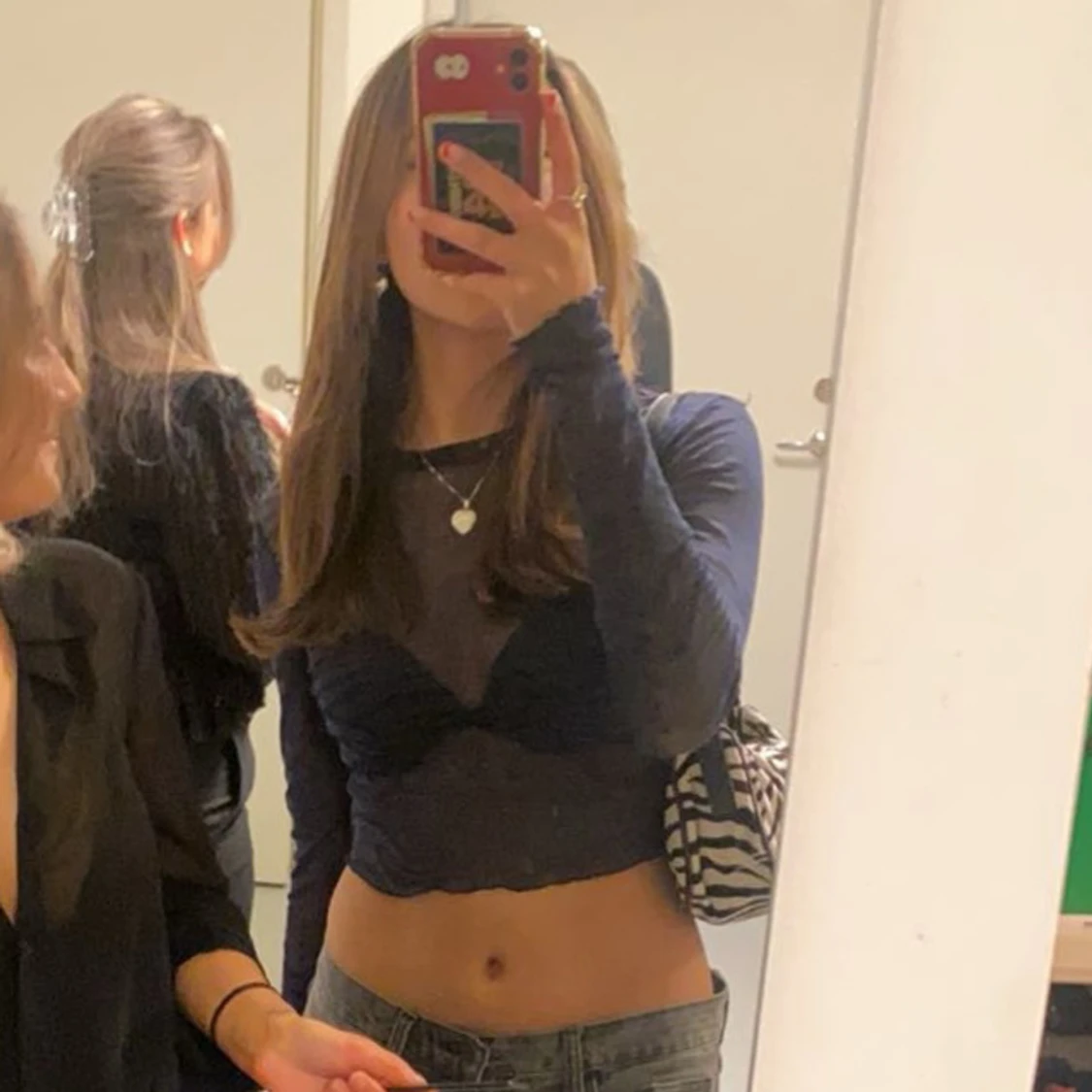 Blå meshtopp med zebramönster