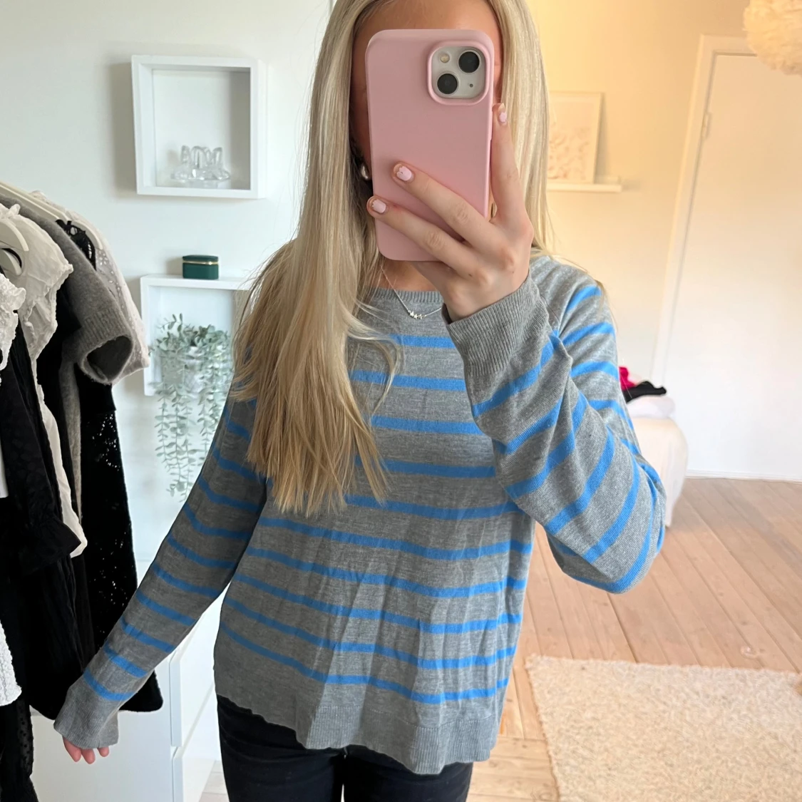 Randig bas stickad tröja - 90