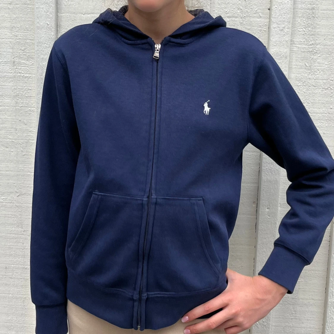 Marinblå Ralph Lauren zipup hoodie!!⭐️💙