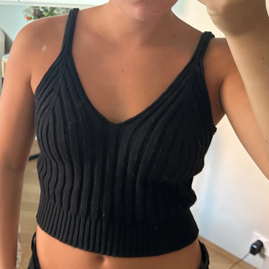 Svart stickat linne - 90