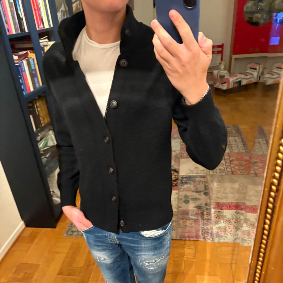 Svart kofta/cardigan från Gran Sasso - 2