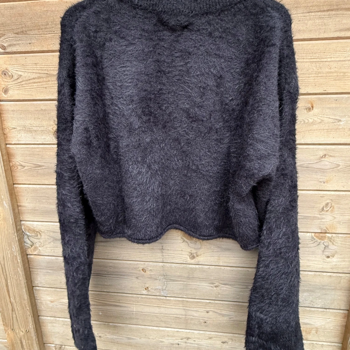 Mörkgrå fluffig tröja - 2