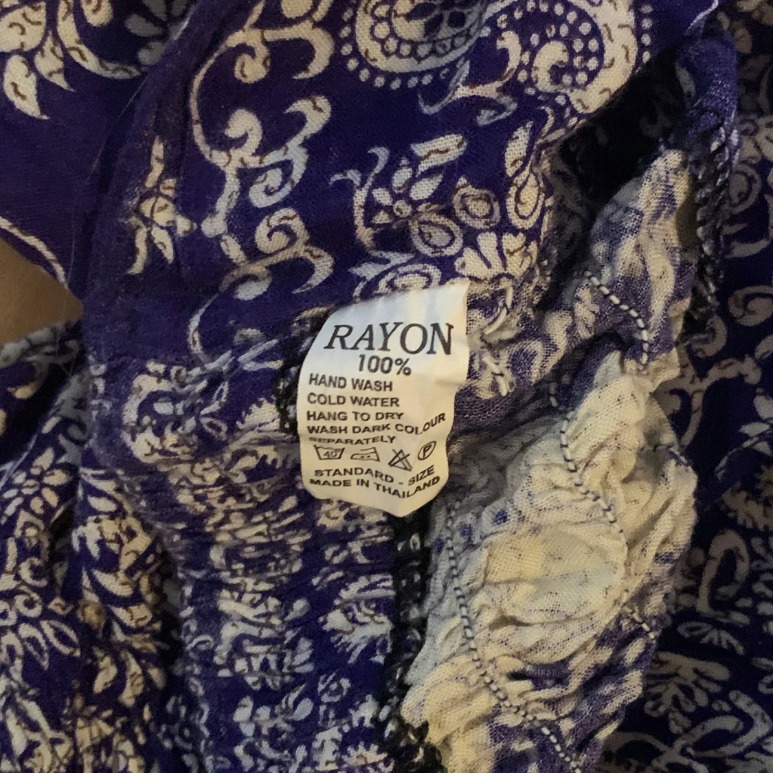 Mönstrade vida byxor i blått och vitt - 93