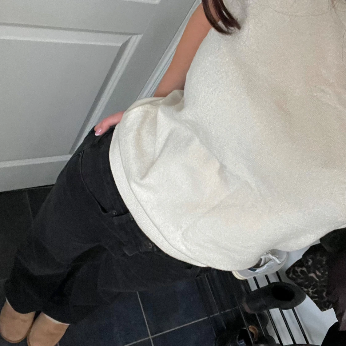 Beige/ krämvit  ärmlös topp - 91