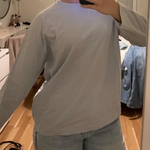 Ljusgrå/ blå långärmad tröja - Använd 1 gång 