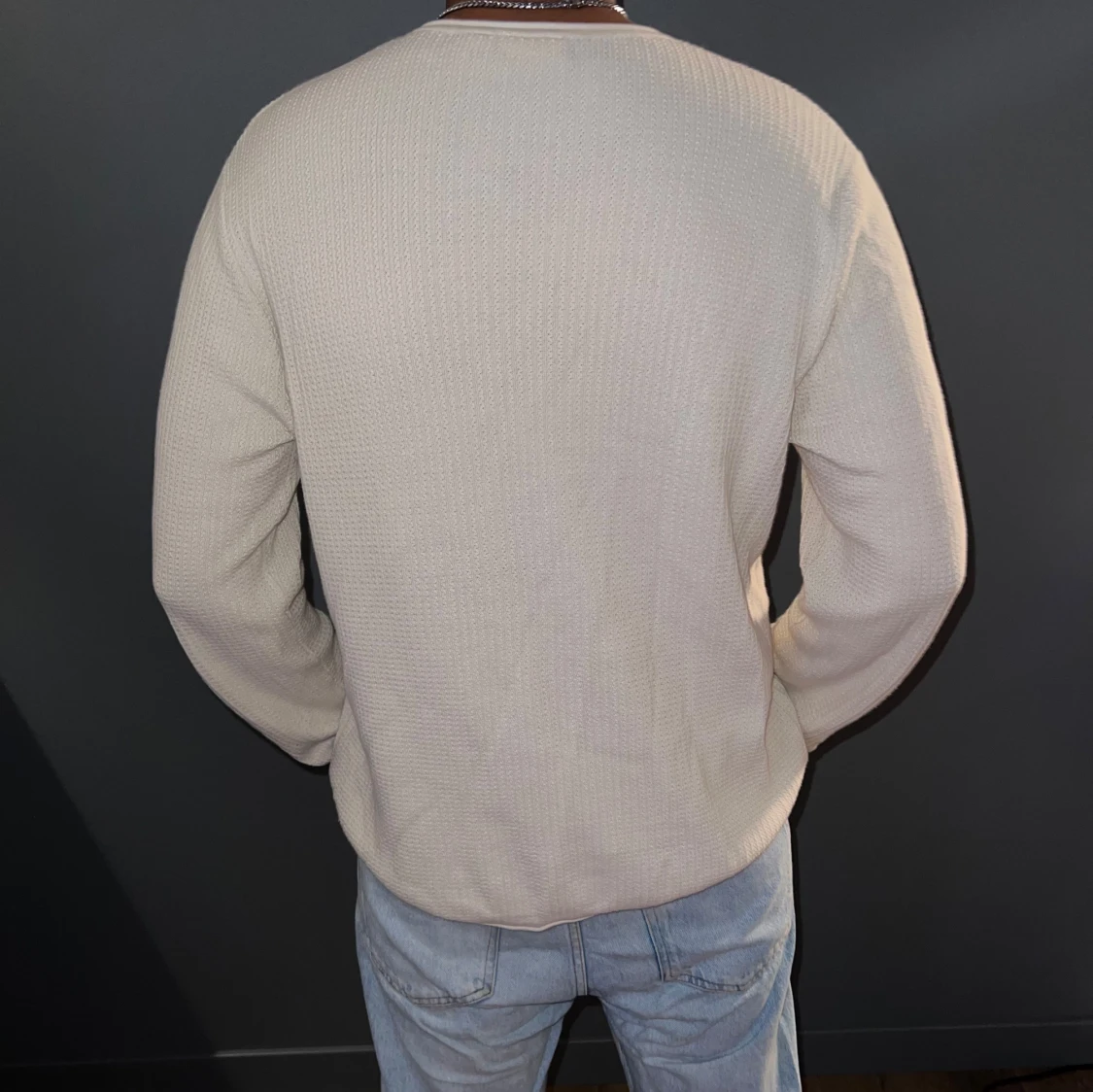 Stickad tröja (beige) - 90