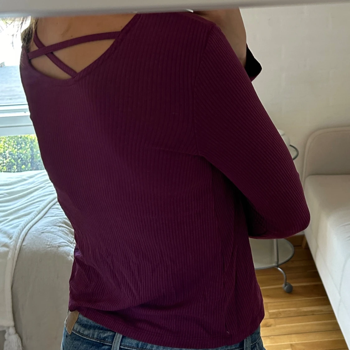 Långärmad lila tröja  - 90