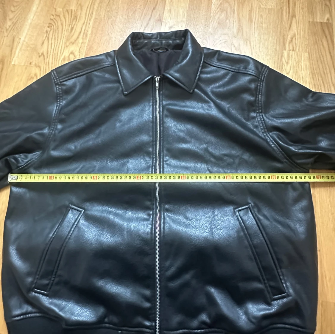 Läderjacka i ”fuskläder” boxy baggy oversized vintage retro y2k - 26