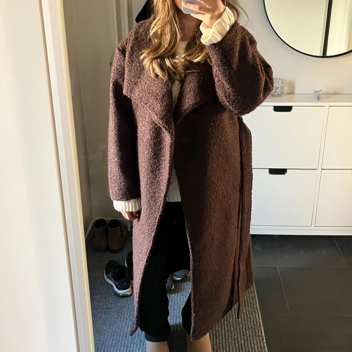 Brun lång kappa - 90