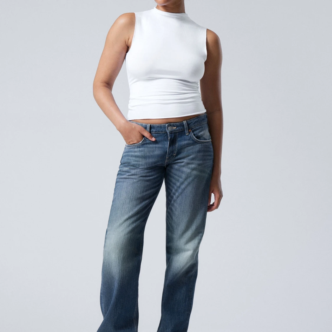 Weekday arrow low straight jeans mine blue - 91