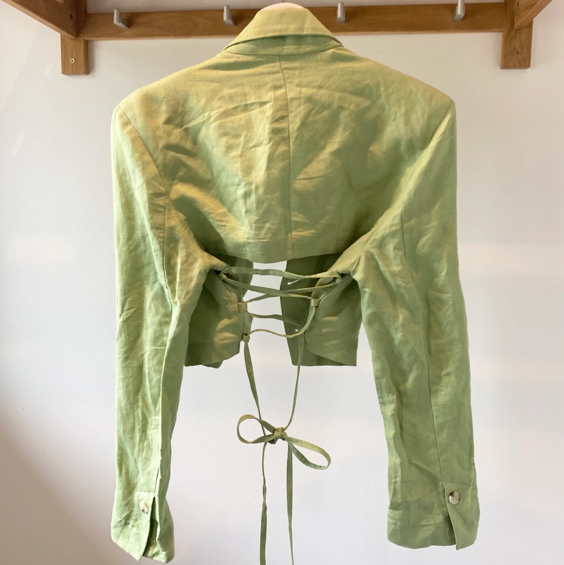 Cropped grön linnekavaj  - 91