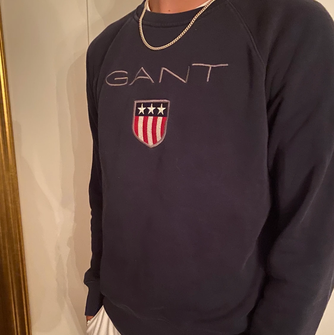 mörkblå Gant collegetröja