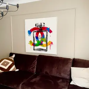 Chanel canvas tavla handmålad oljemålning 100x100 cm