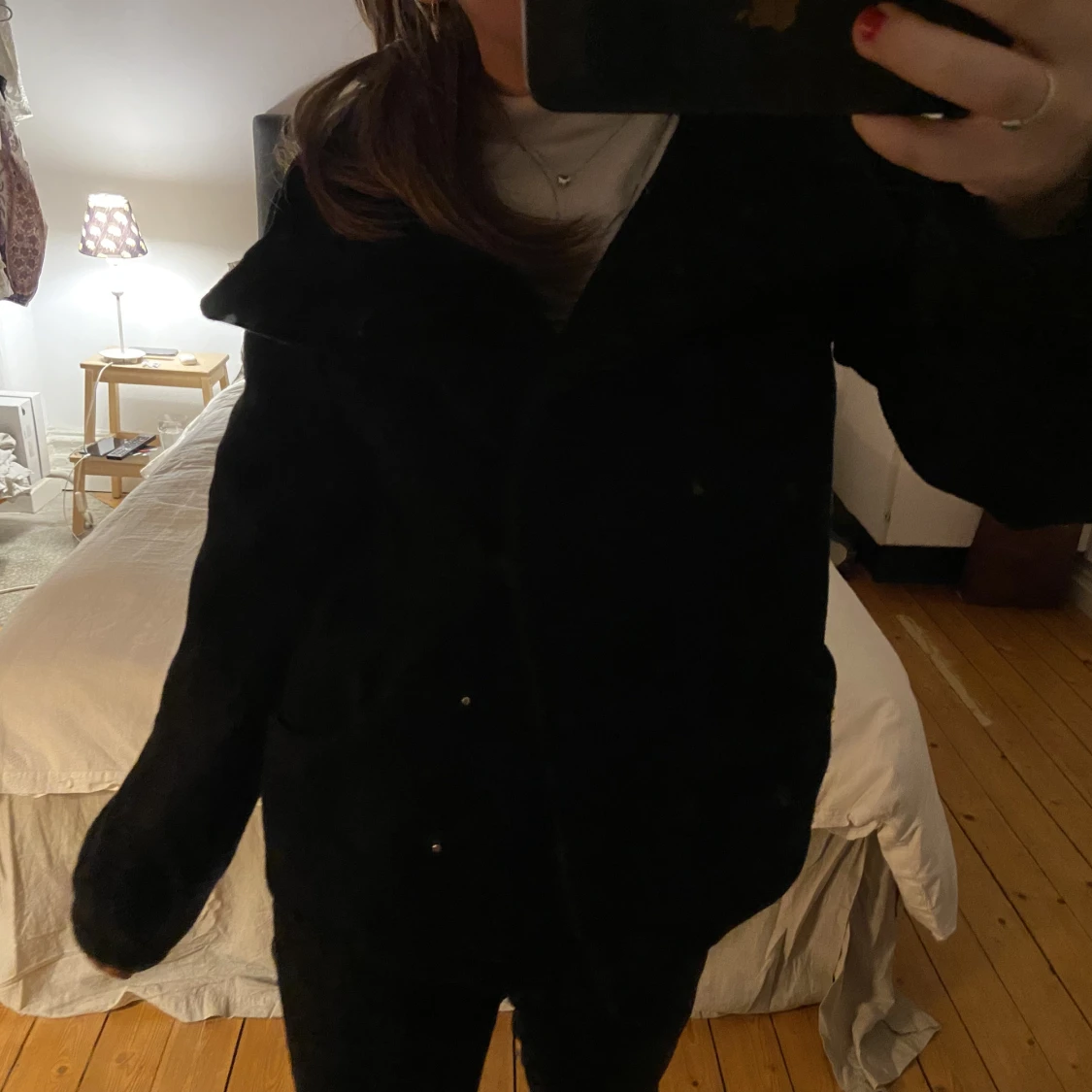 Svart kort kappa - 90