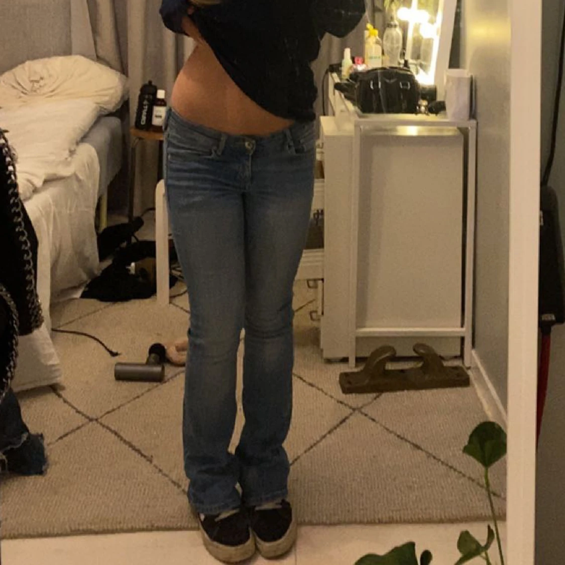 Lågmidjade bootcut jeans 