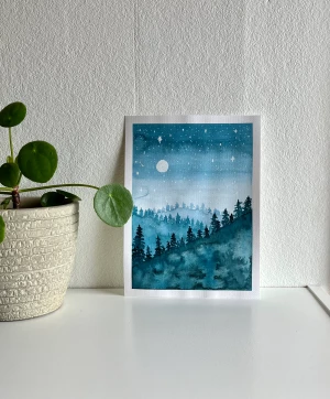 Originalmålning- akvarell - OM MÅLNINGEN Original akvarellmålning på A5 akvarellpapper 300gr. Färdig att ha på väggen som den är eller i en fin ram.