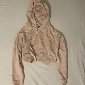 Superfin cropped hooodie i beige/rosa! Strl M