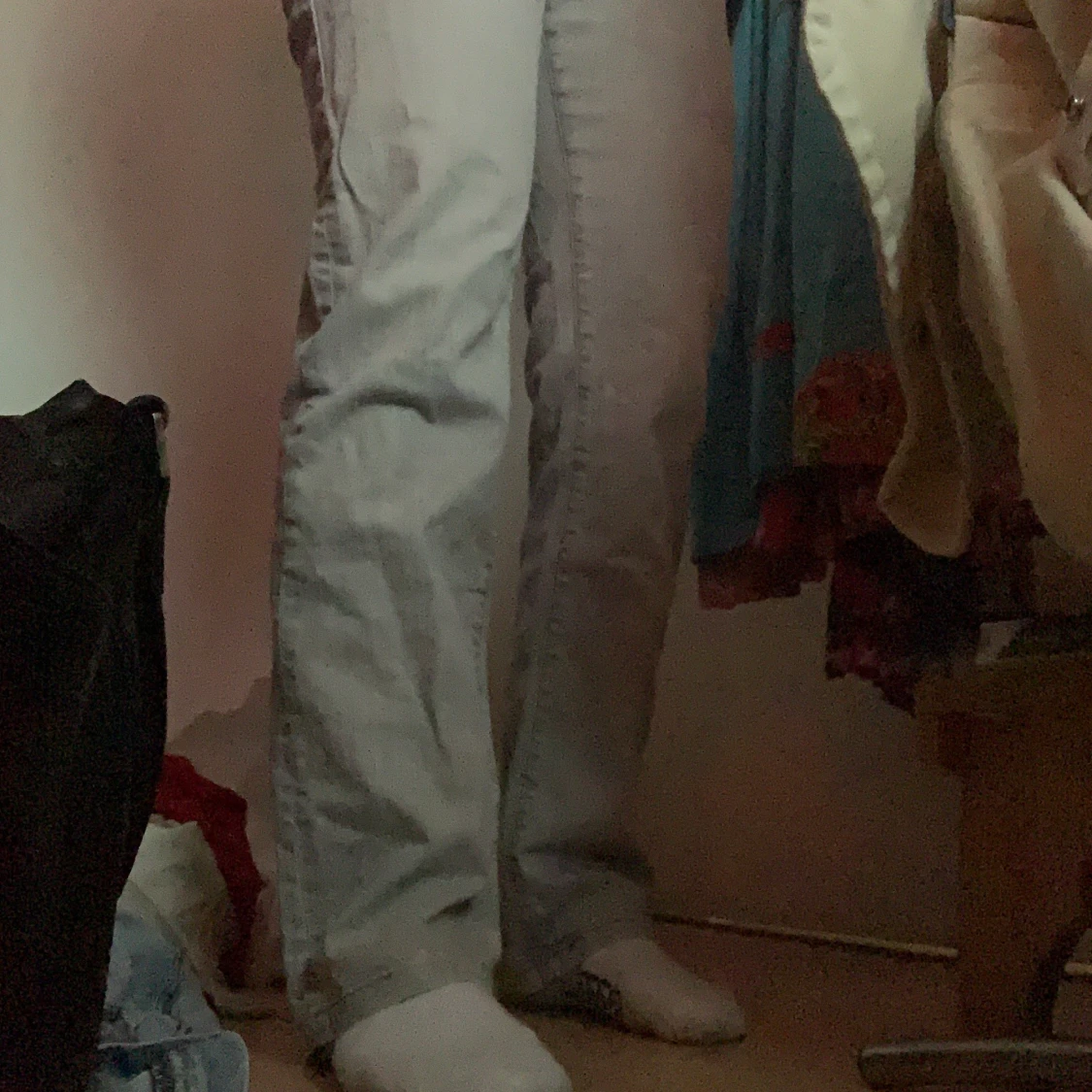 Grå lågmidjade jeans - 91