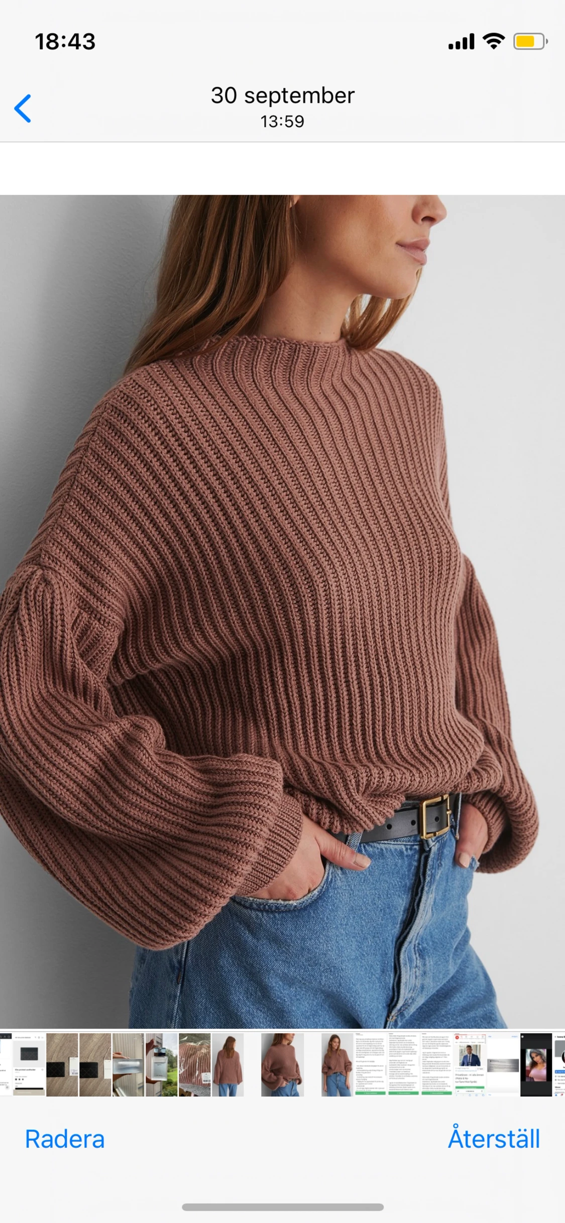 Ny stickad tröja med lappar på från Na-kd