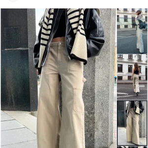 Cargobyxor/jeans - Storlek M. Avklippta nedtill. Aldrig använda. Jag är 171 cm. Från nakd 