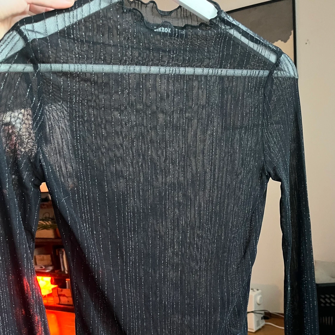 Svart genomskinlig tröja - 90