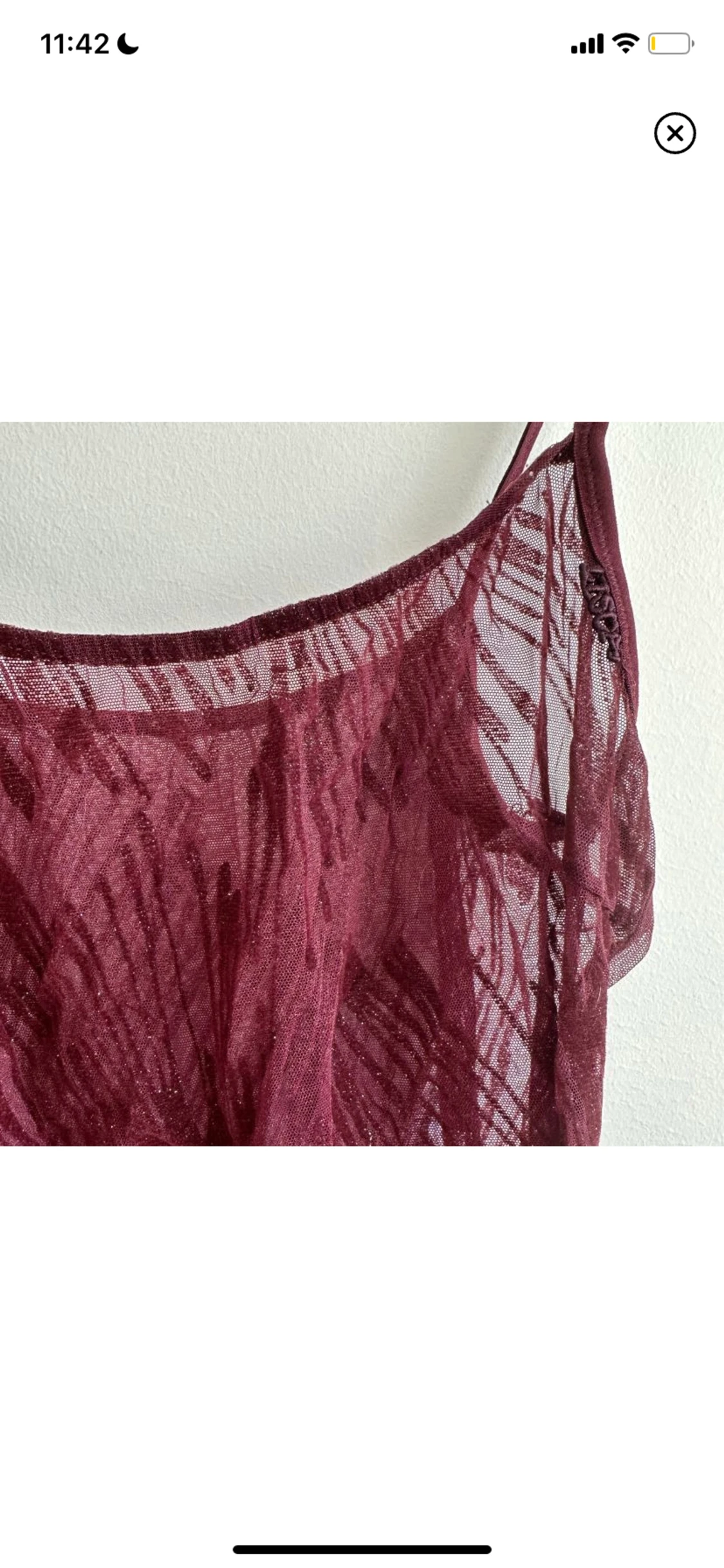 Vinrött mesh linne - 90