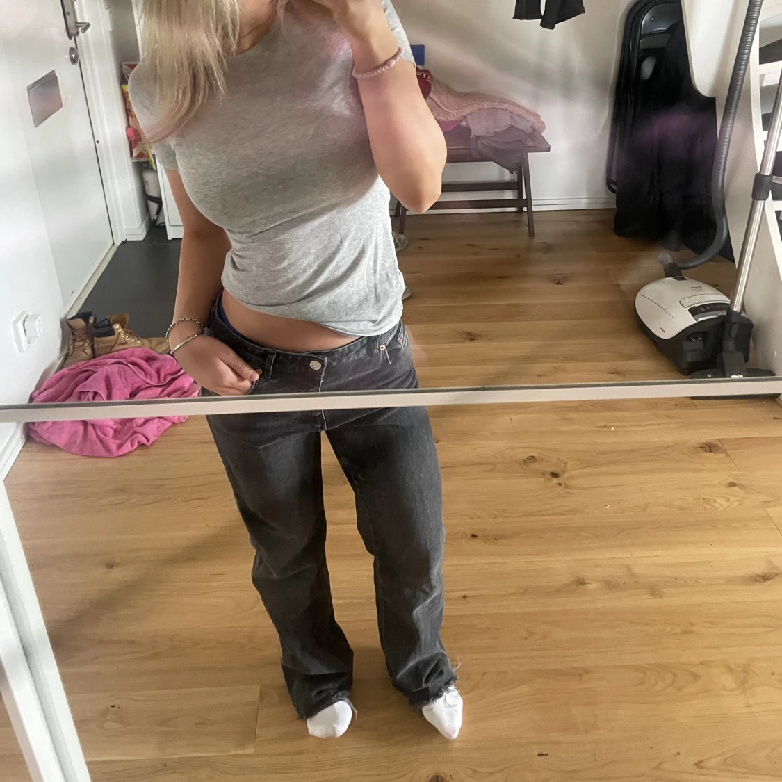 Lågmidjade raka jeans