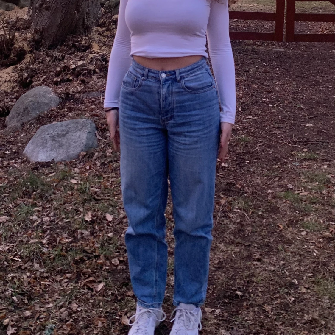 Högmidjade boyfriend jeans - 90