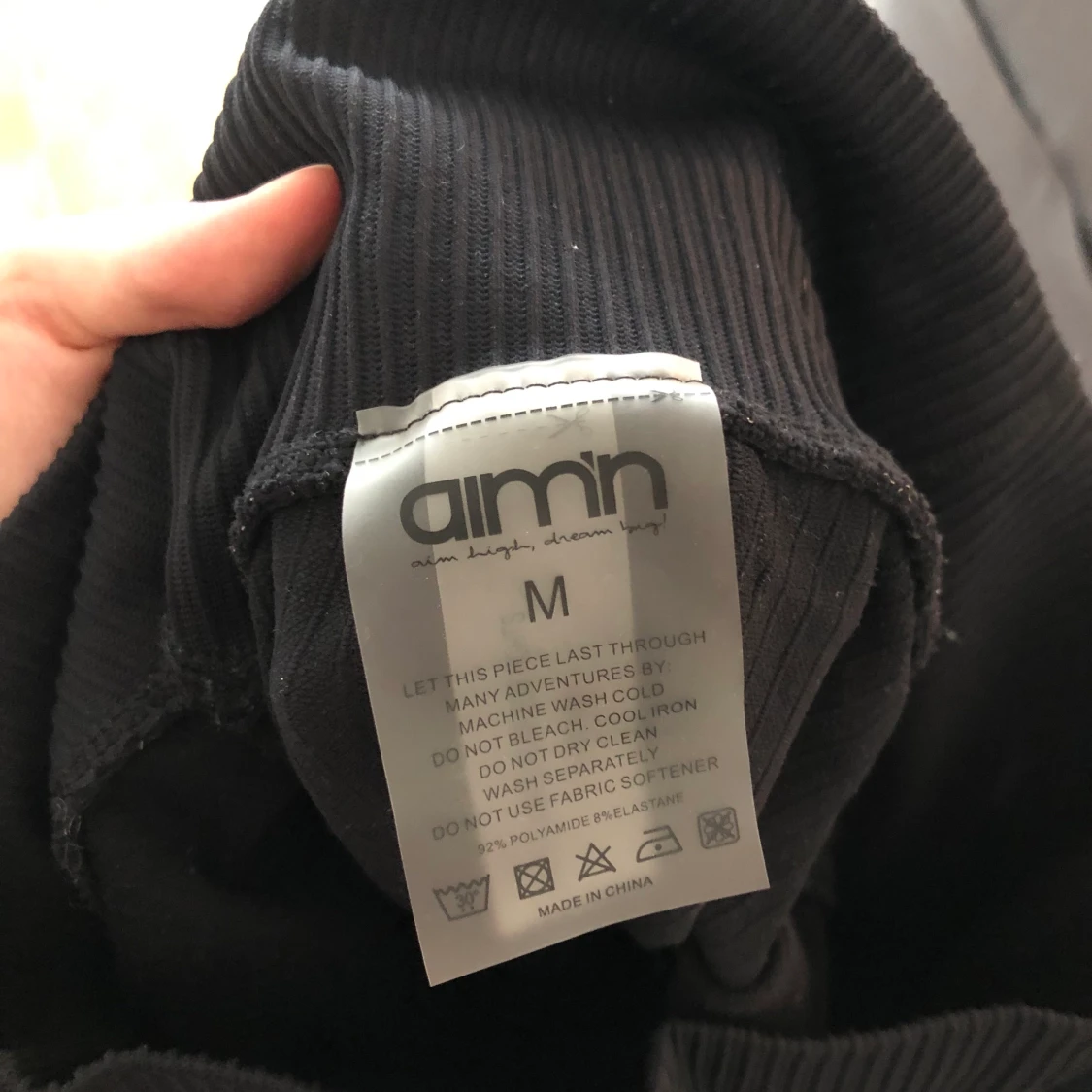 Aimn träningstights M seamless ribbade  - 91