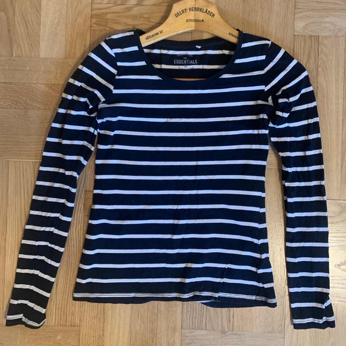 Randig långärmad tröja, strl 34