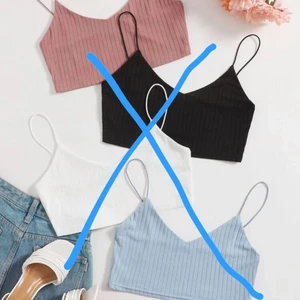 Toppar storlek S-M - Fyra snygga croptops från Shein storlek L, men passar bättre storlek S-M. Helt nya. Endast den rosa kvar! Frakt ingår ej