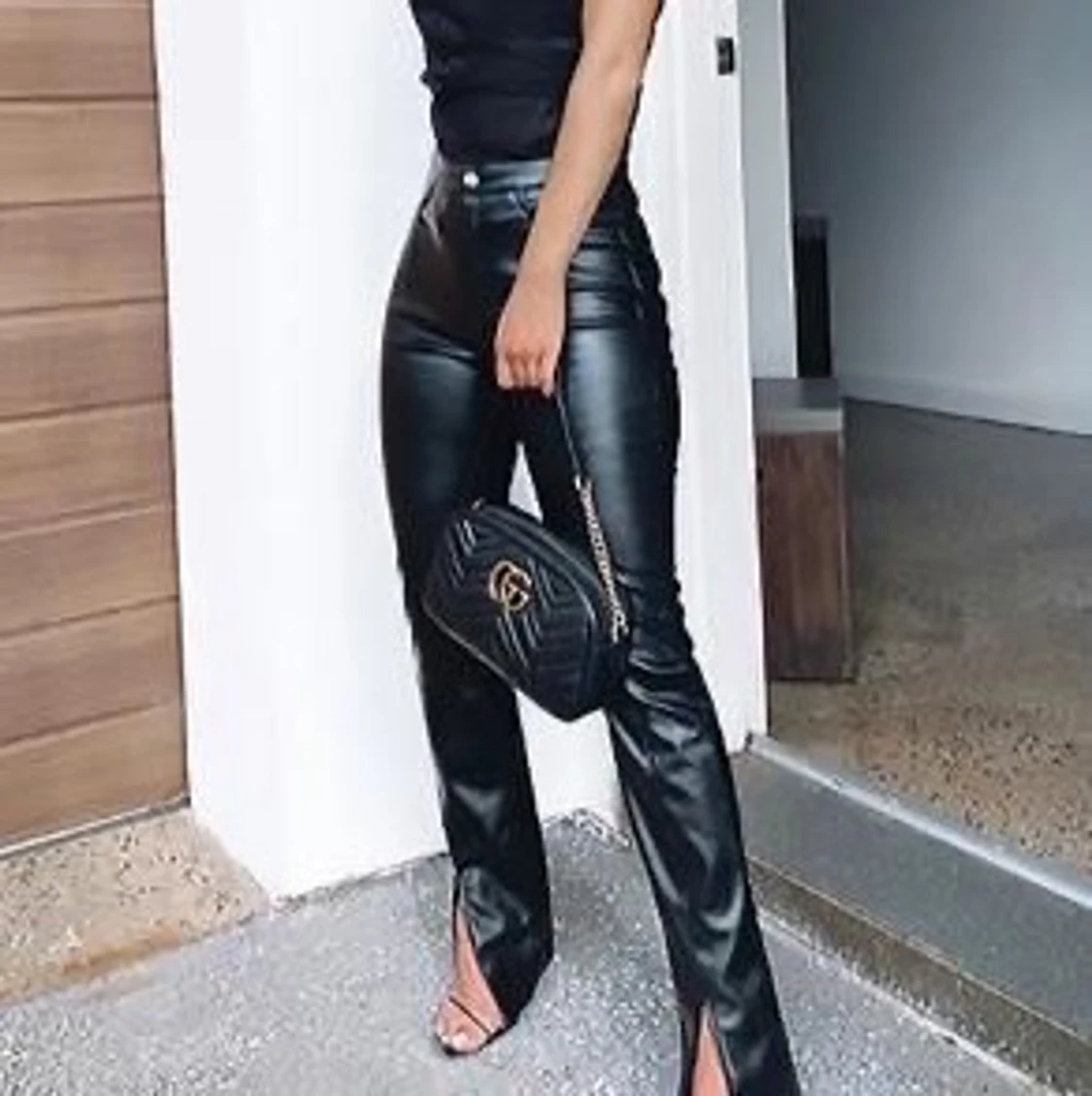 Läderbyxor Zara slits