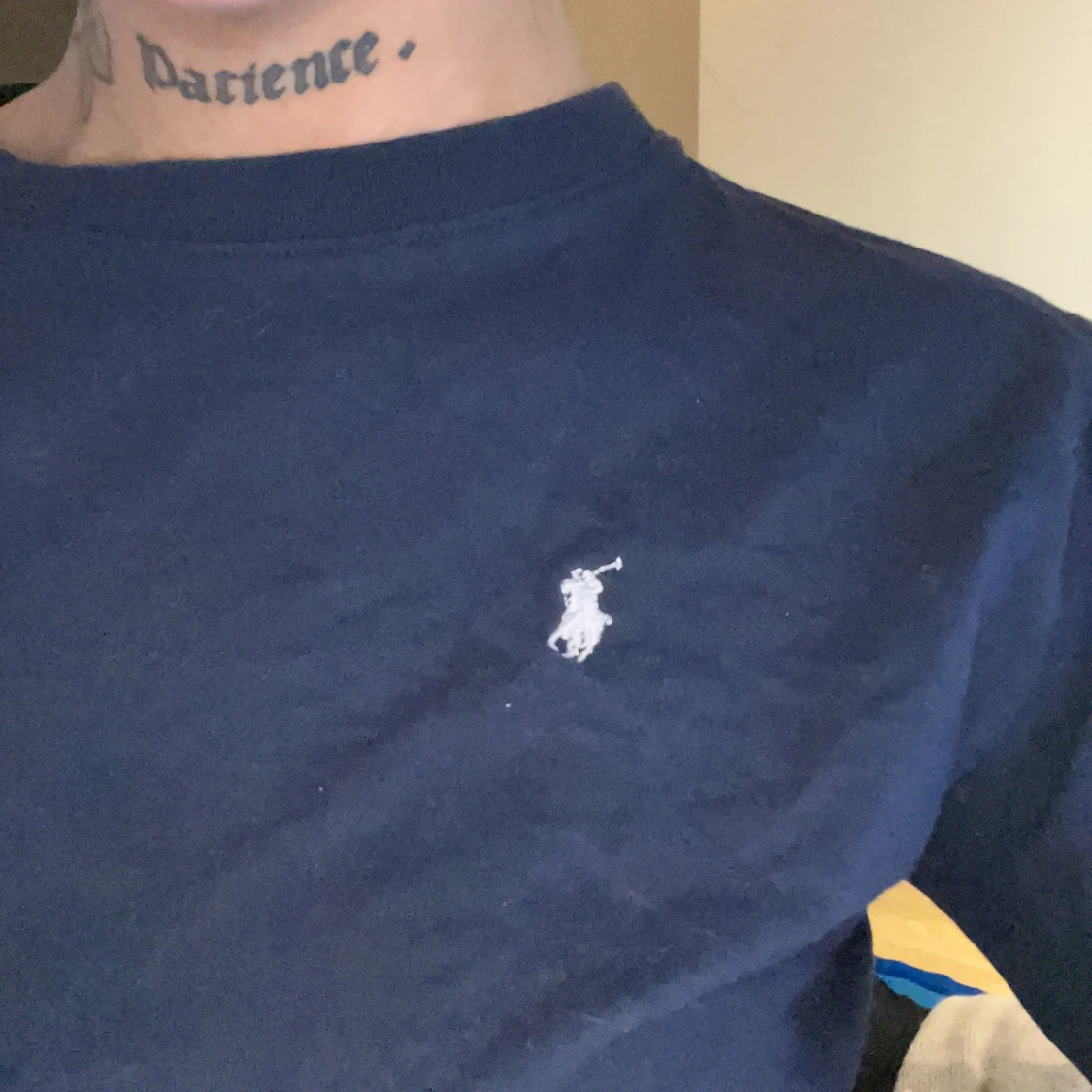 Ralph lauren navy långärmad  - 90