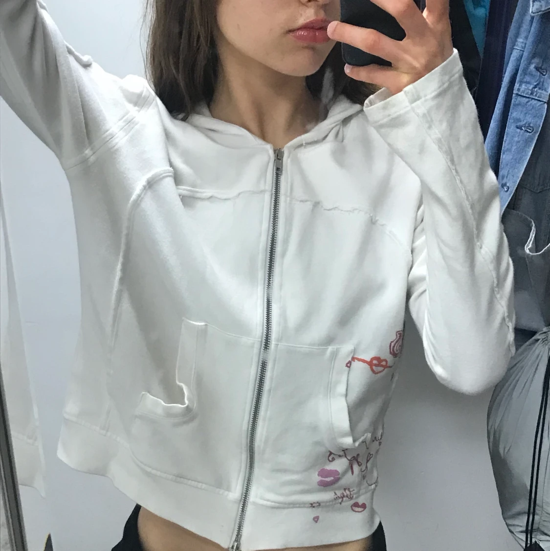 Gullig kofta med tryck  - 90