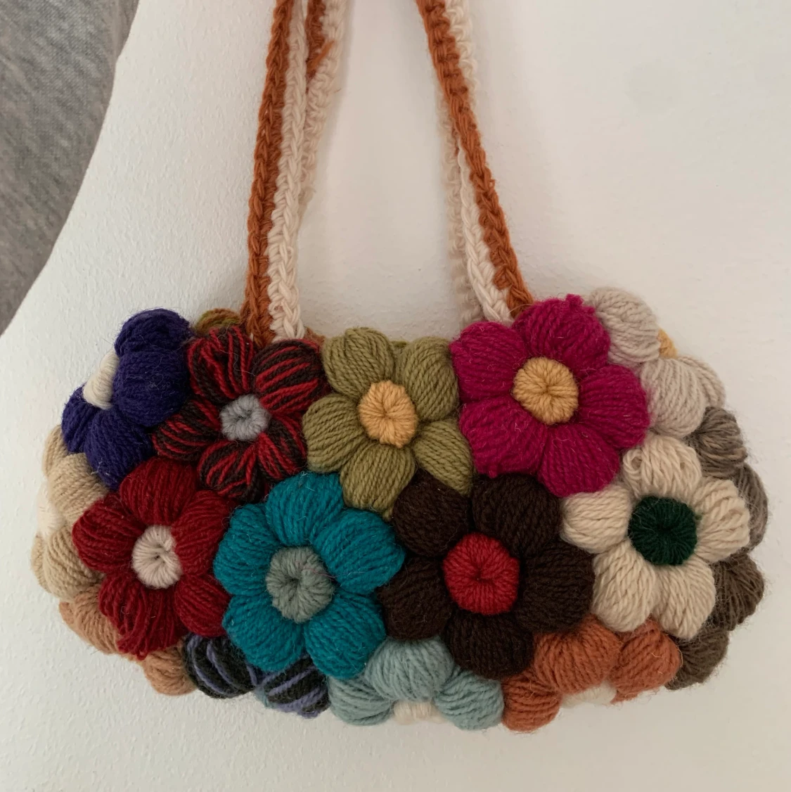 Vintage stickad väska  - 90