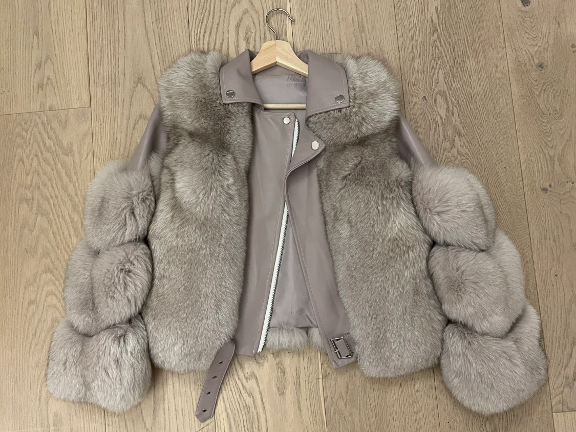 Leather/fur jacka 