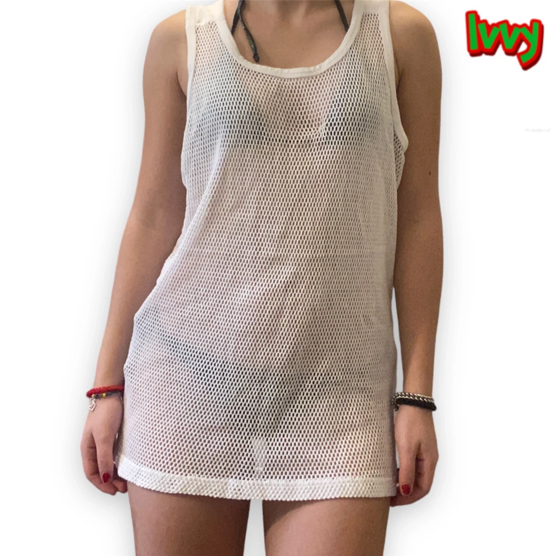 Vit see  through  klänning 🤍 - 90