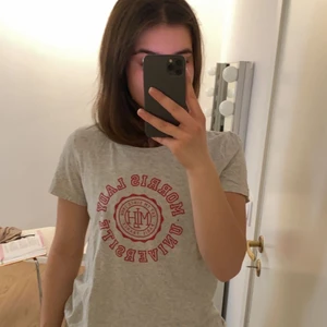 Morris T-shirt, Strl M - Grå t-shirt med rosa Morris tryck, använt få gånger då jag råkade beställa fel tröja men glömt att lämna tillbaka. Precis som ny! Strl M men går att vika in så den passar S också.