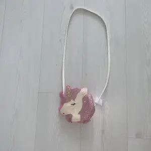 Lindex väska enhörning glittrig rosa barn