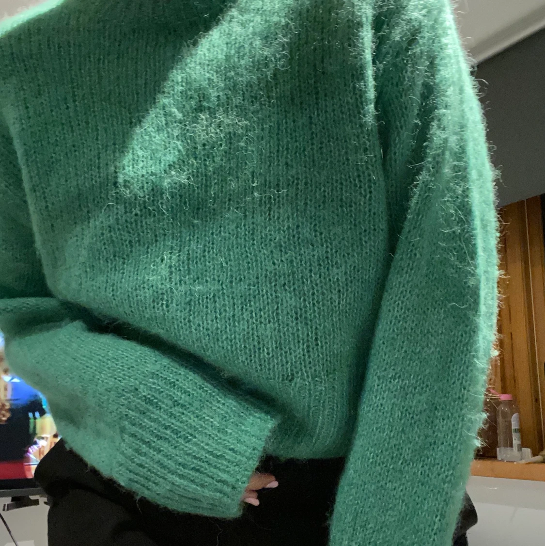 Grön stickad tröja - 90