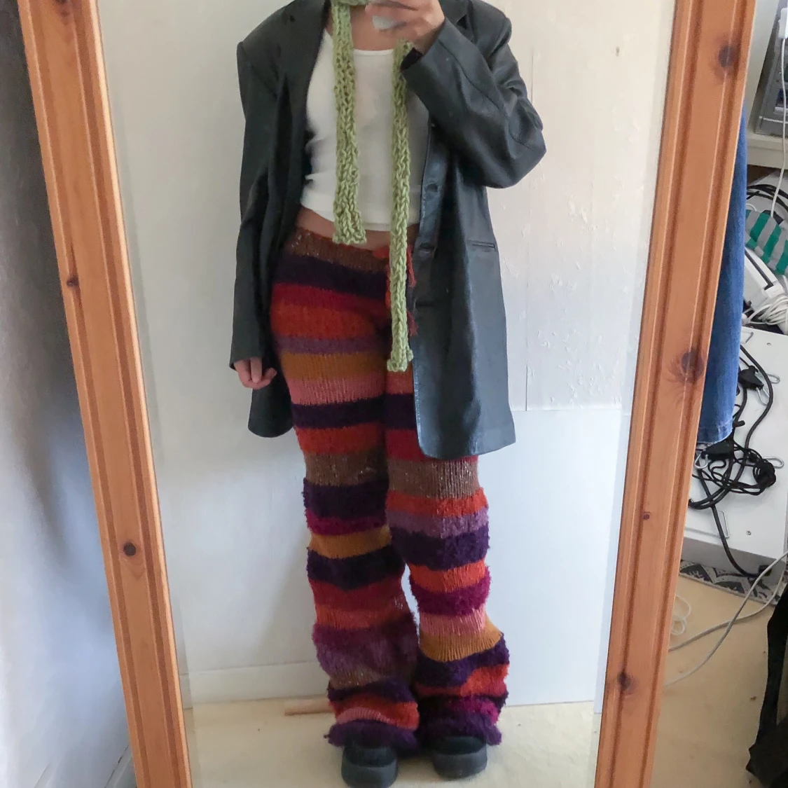 Stickade randiga byxor  - 91