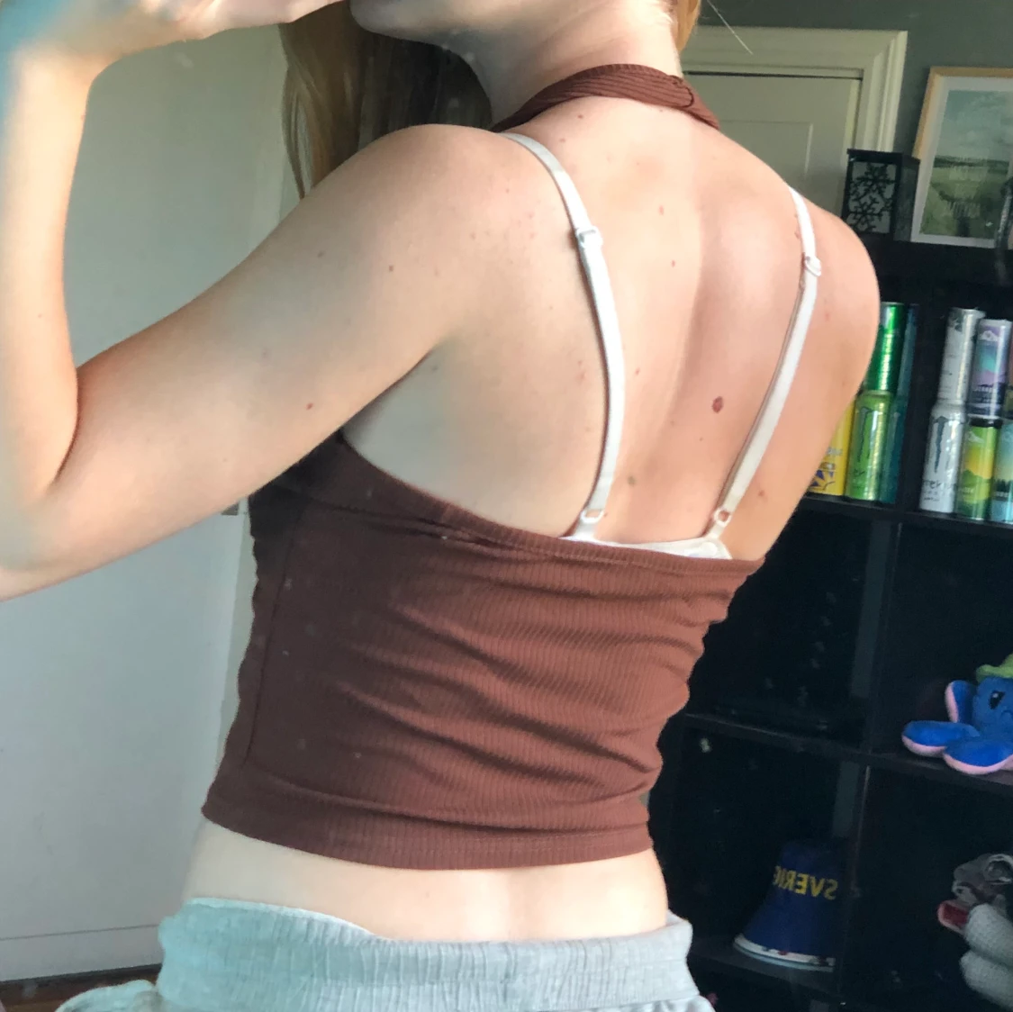 Brun halterneck topp - 90